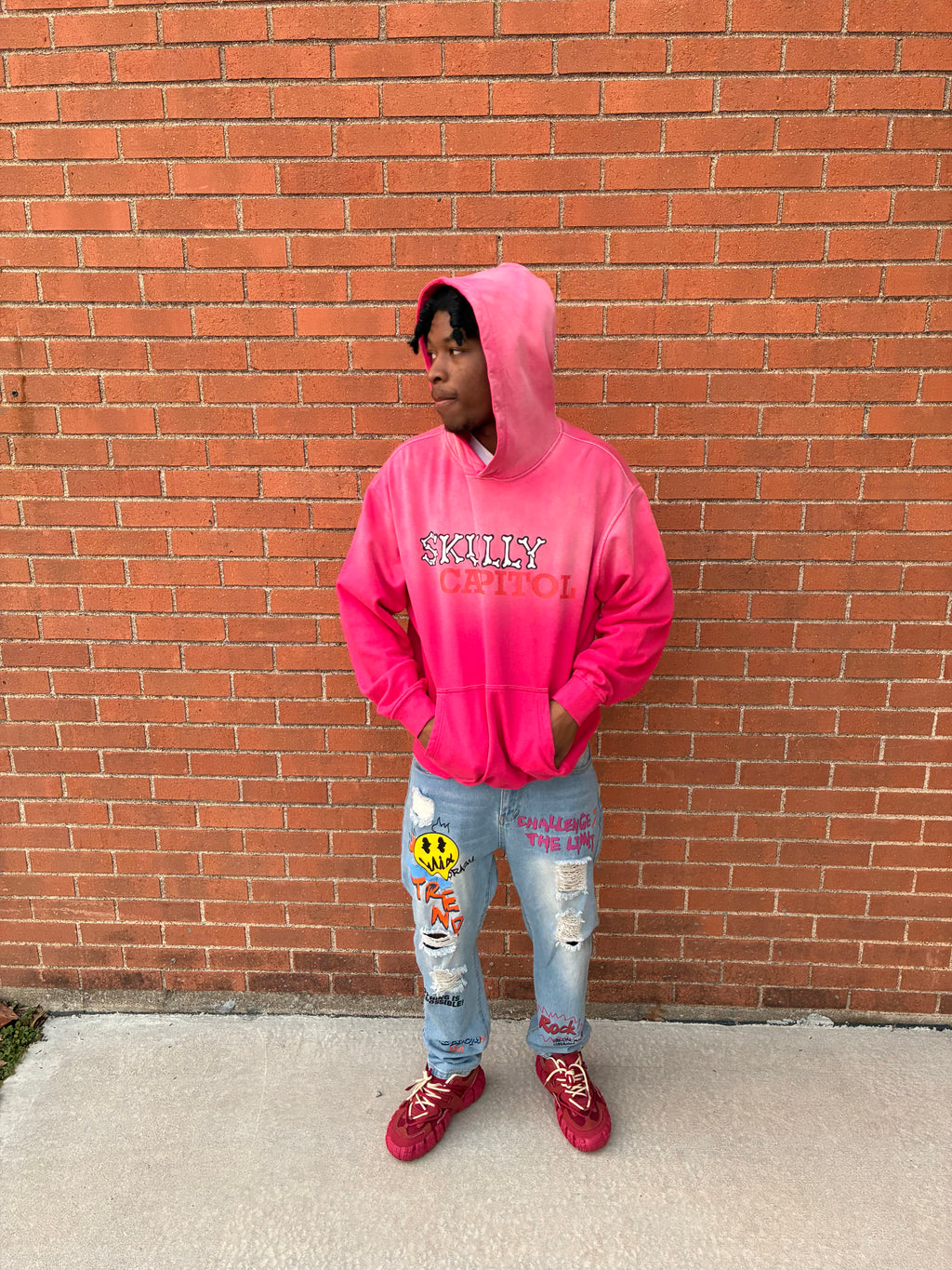 Skully Capitol “BORNSTAR” Sunfaded Oversize Hoodie